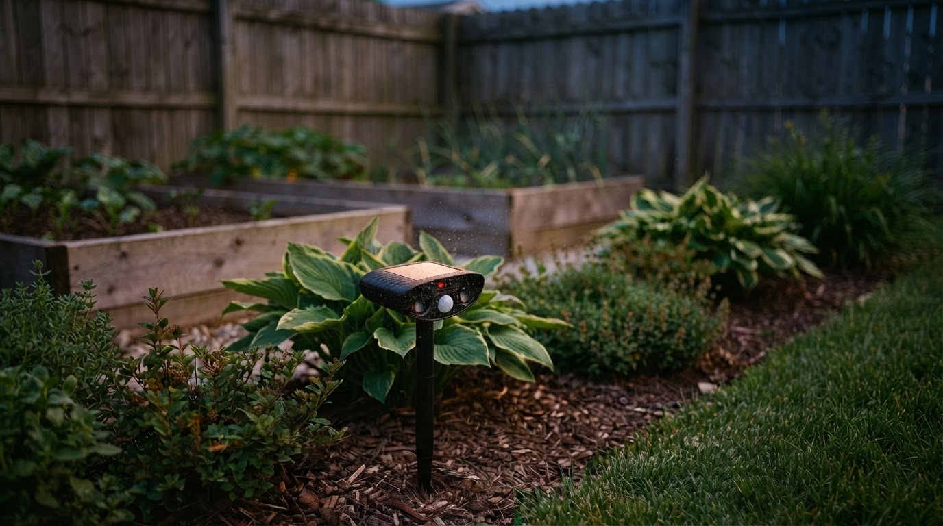 How does a motion sensor animal deterrent outdoor work?