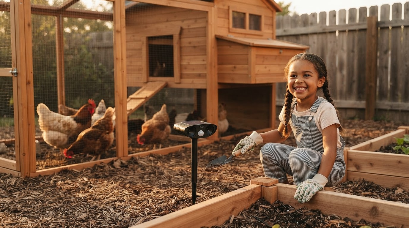 Solar Animal Repellent Setup for Backyard Chicken Coops