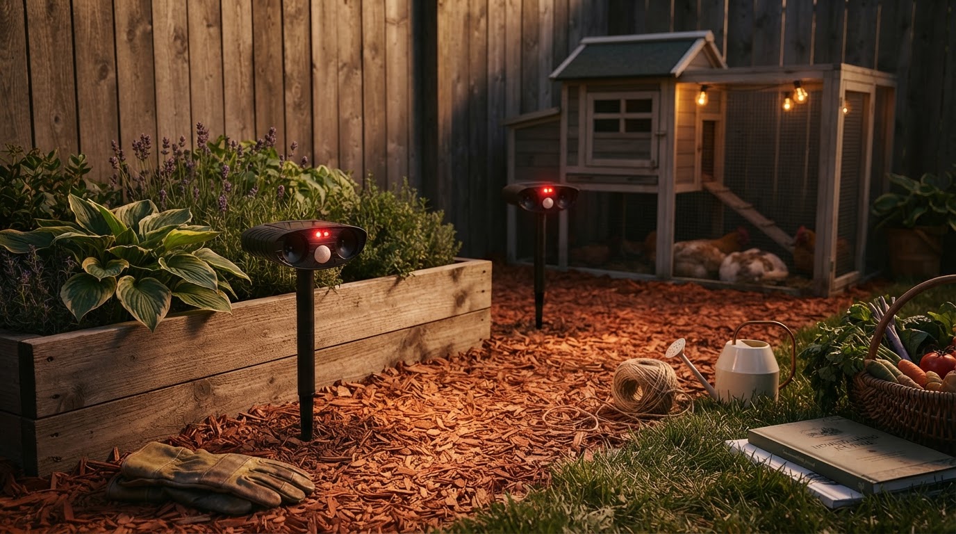 Solar Animal Repellent Security for Backyard Chickens