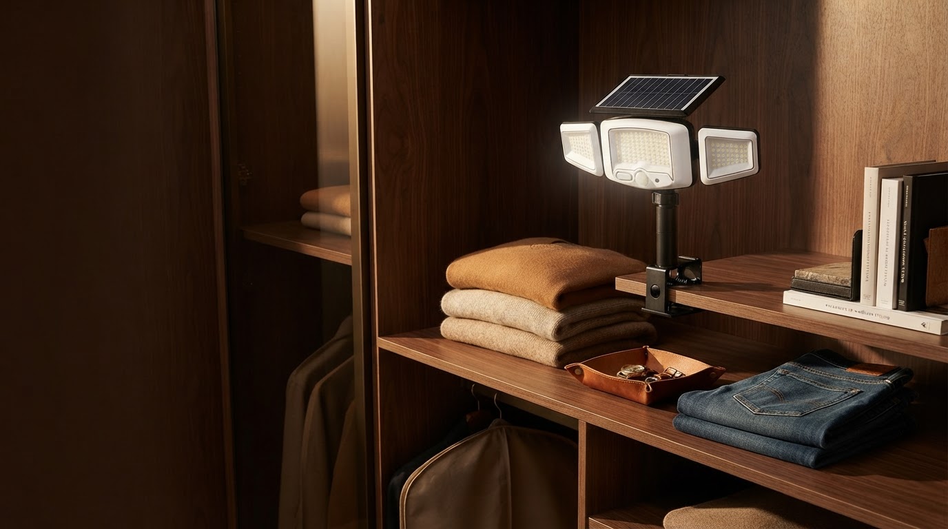 Solar Motion Sensor Flood Light Solutions for Dark Closets