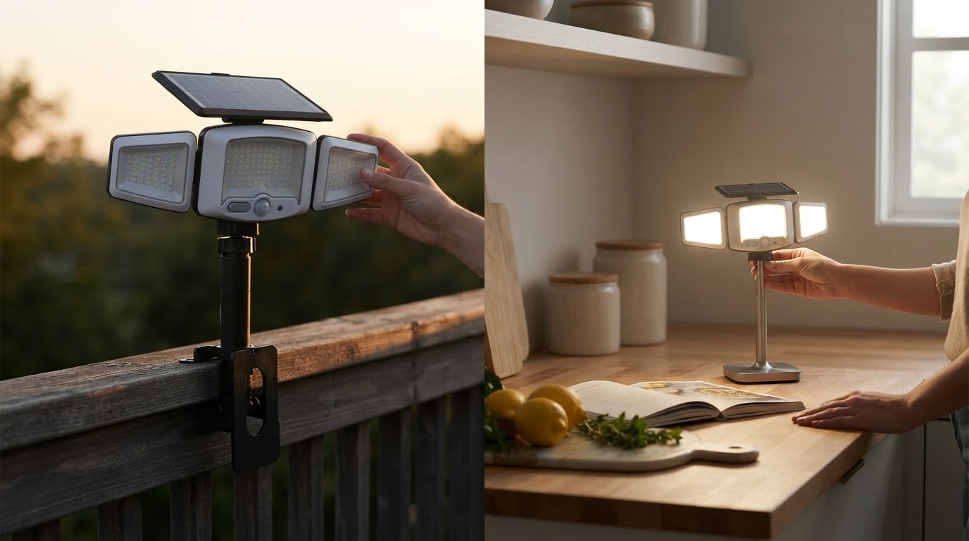 Solar Motion Sensor Flood Light Home Interior Application