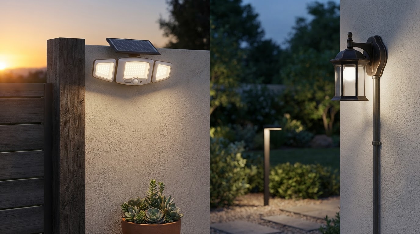 Solar Motion Sensor Flood Light vs Hardwired Security