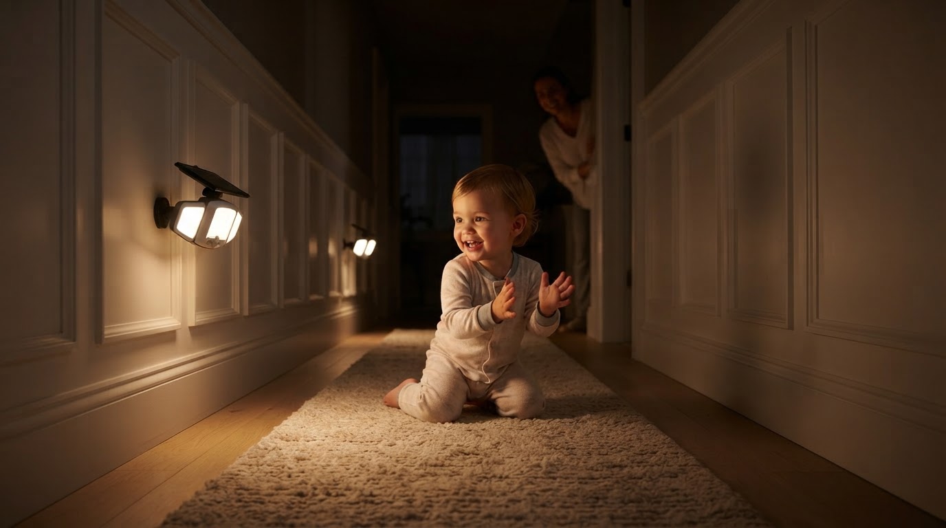 How do I install stick on motion sensor lights in hallways?