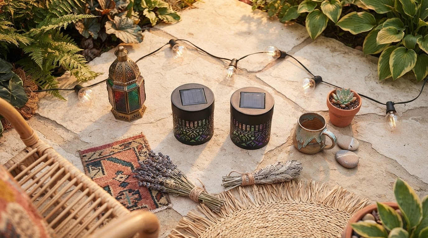 Solar Mandala Lights for Bohemian Garden Environments
