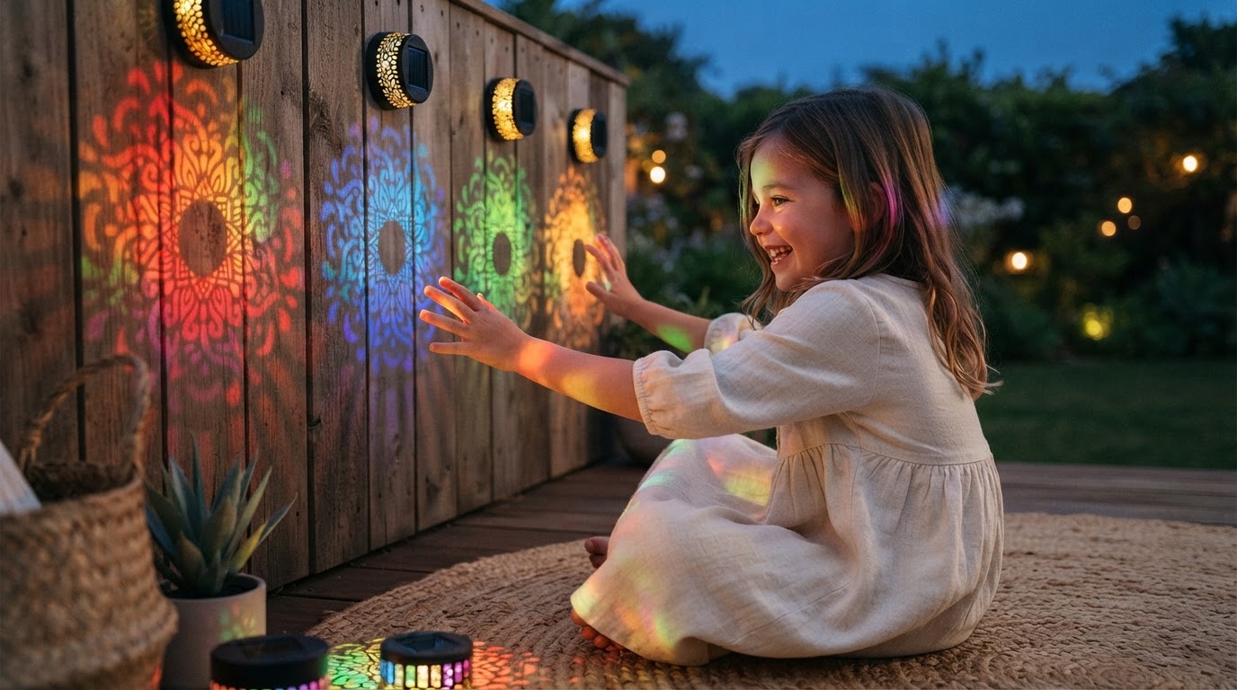 How do Solar Mandala Lights create shadow patterns?