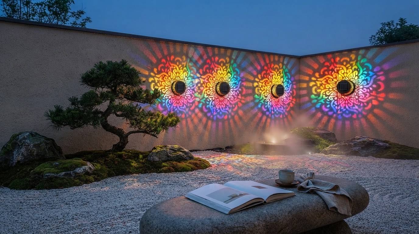 Zen Garden Solar Lighting with Solar Mandala Lights