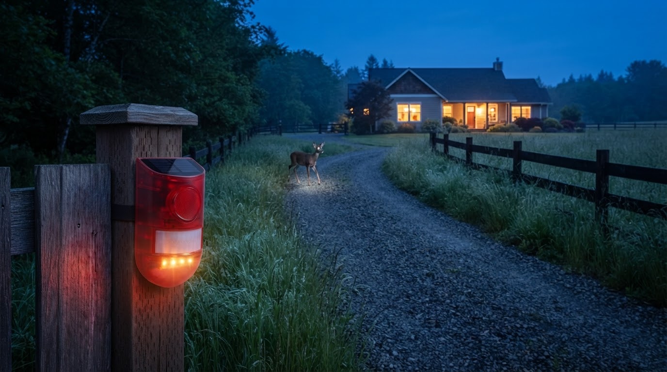 Solar Motion Alarm Perimeter Checks for Rural Driveways