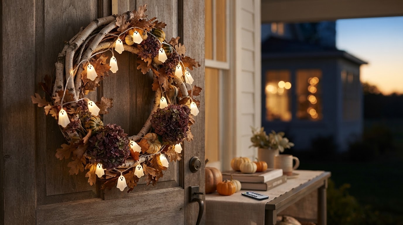 Three Frameworks for Spooky Strings Lights Wreath Setup