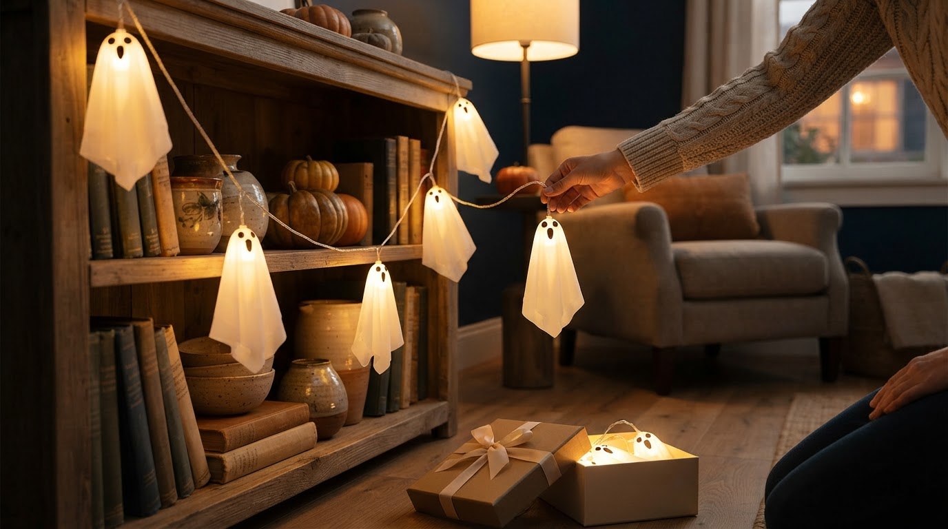 A Four-Point Evaluation of Spooky Strings Lights