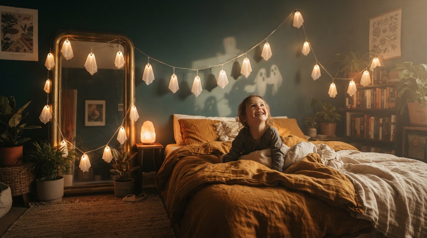 How to style Spooky Strings Lights for a bedroom?