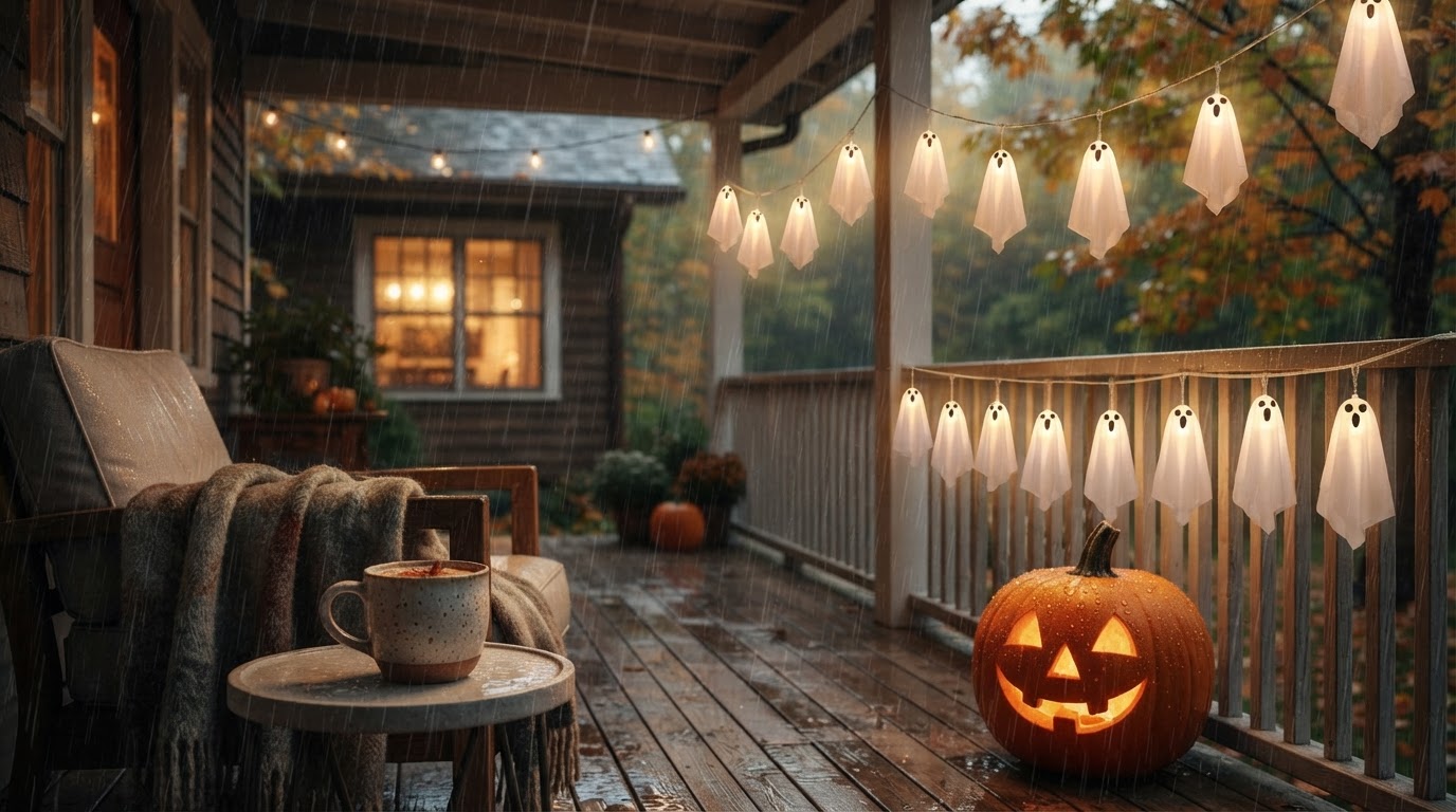 Can Spooky Strings Lights withstand heavy autumn rain?