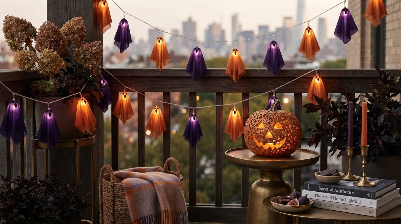 Spooky Strings Lights and the Purple-Orange Palette