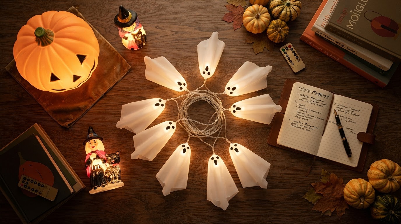 Spooky Strings Lights for Curating Blow Mold Collections
