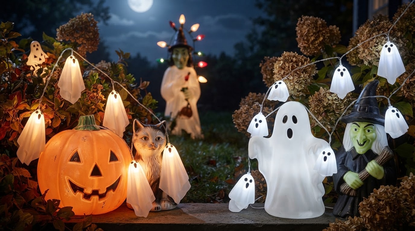 Evaluating Spooky Strings Lights for Vintage Blow Molds