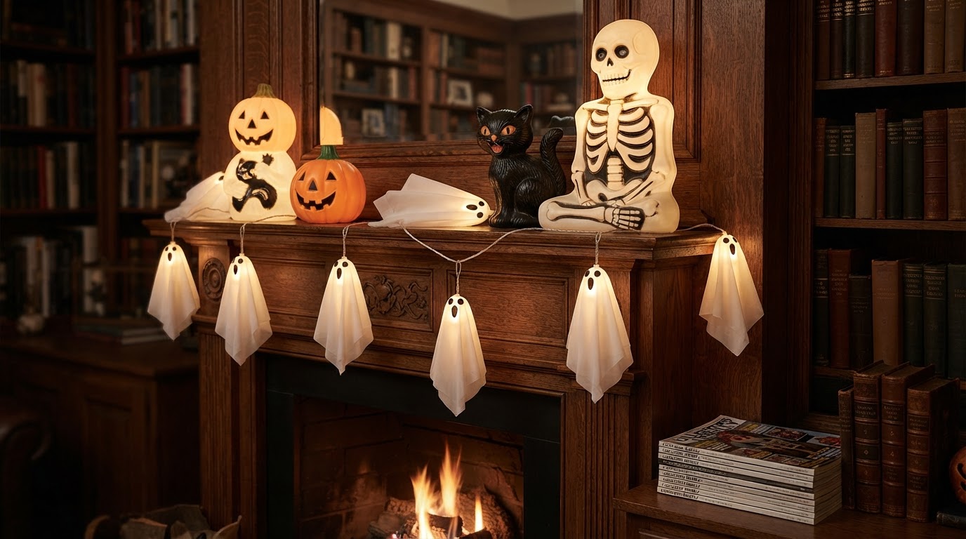 Can Spooky Strings Lights Mimic Vintage Blow Molds?
