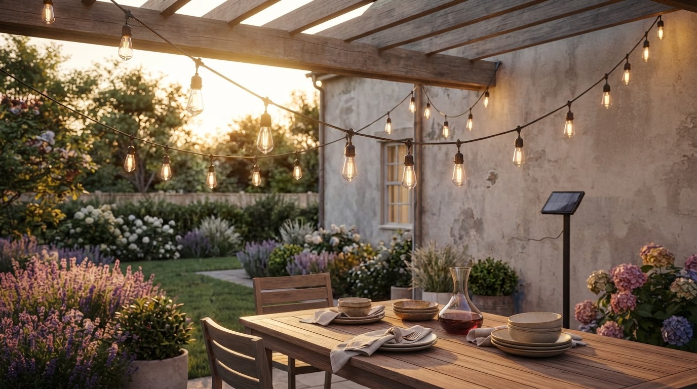 How to Design and Install Festoon String Lights on Your Patio