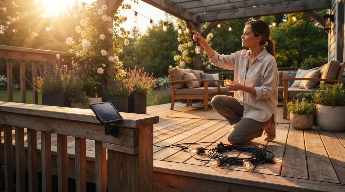 How to plan solar deck lighting with Outdoor Solar String Lights