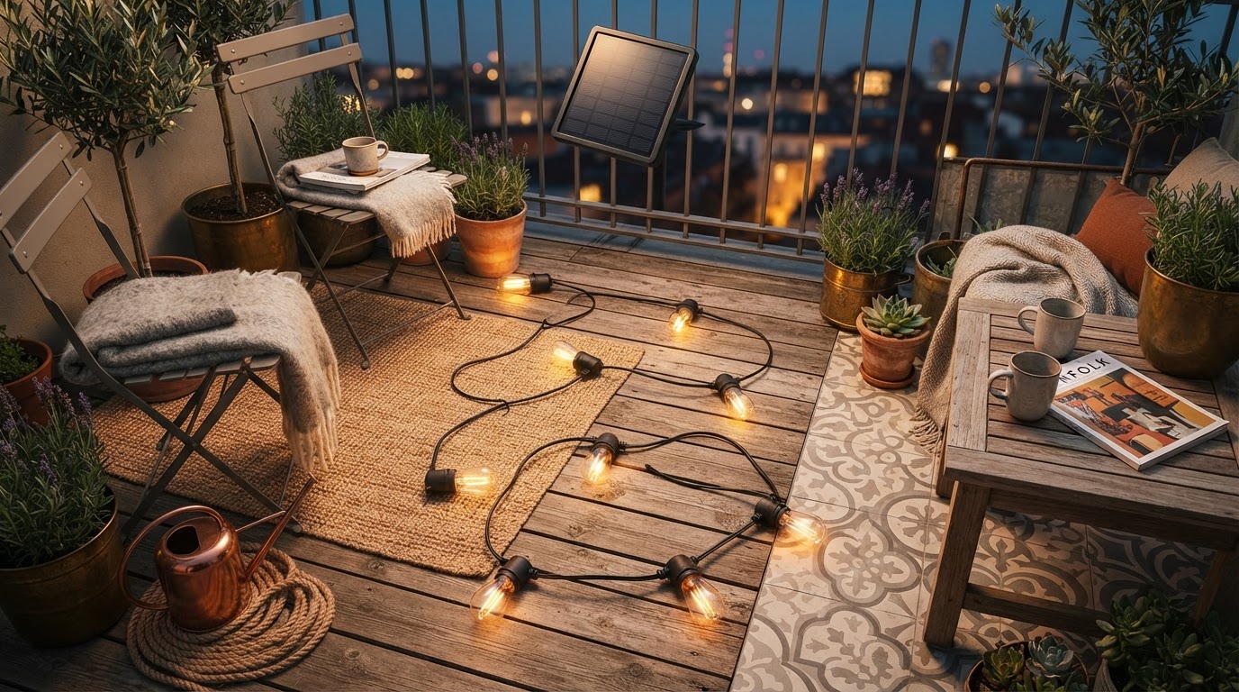 Enhancing Urban Balconies With Outdoor Solar String Lights