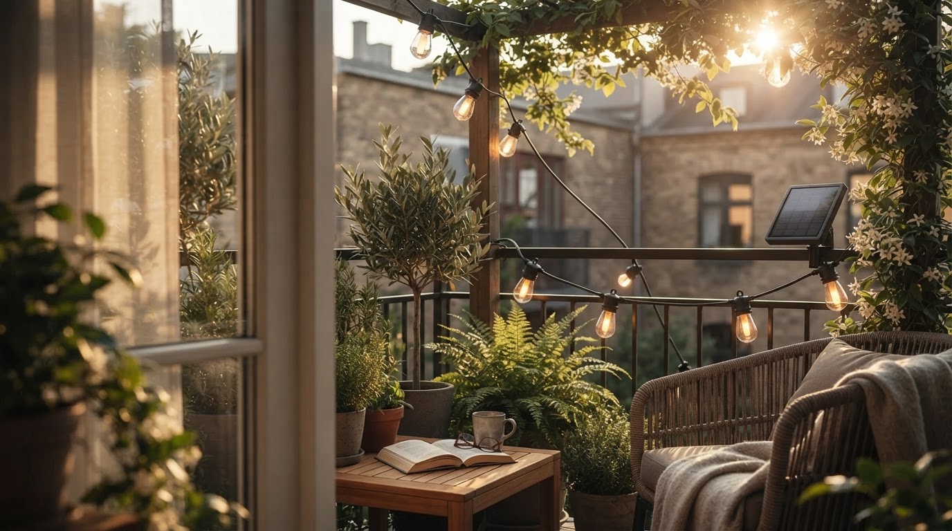 Can Outdoor Solar String Lights work on a shaded balcony?