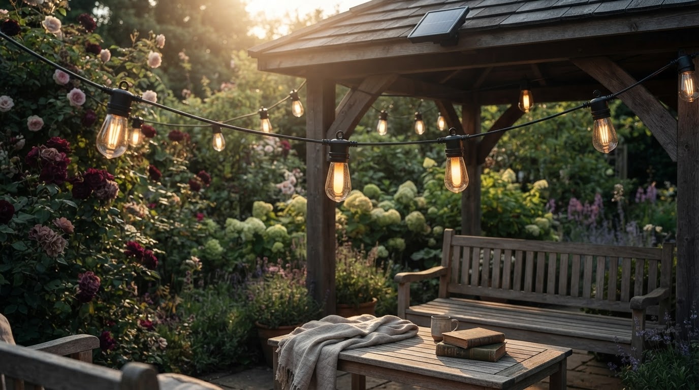Weatherproof Outdoor Solar String Lights for Gazebos