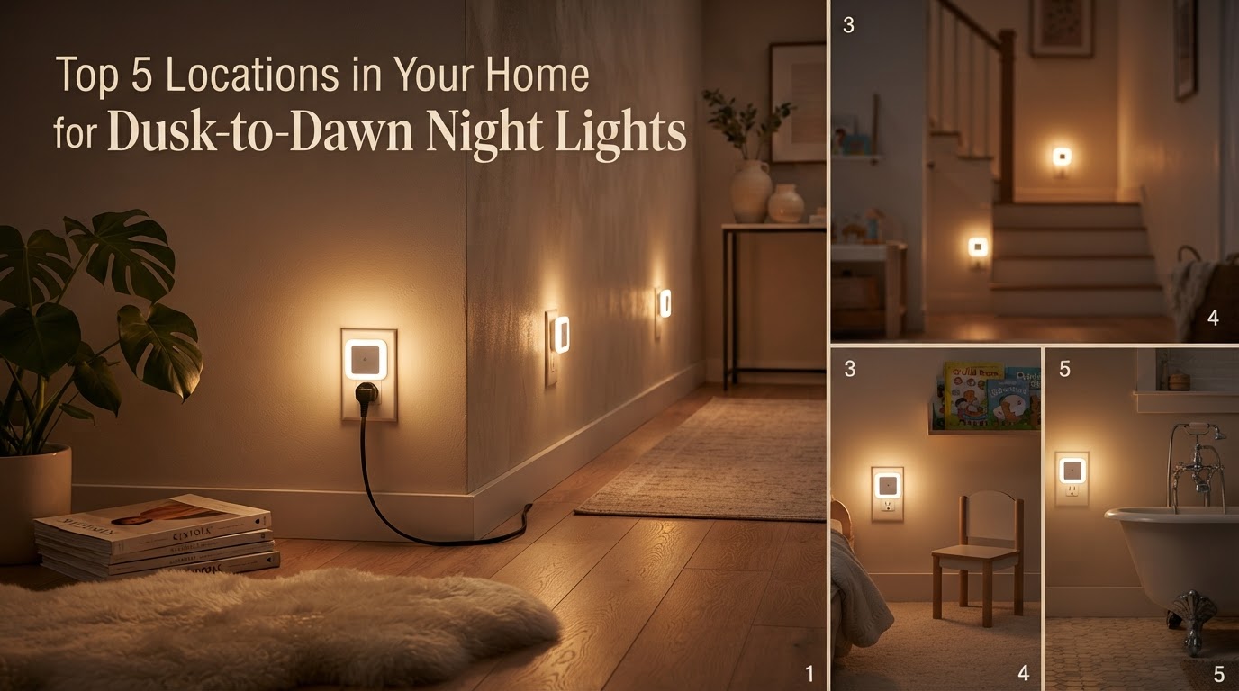 Top 5 Locations in Your Home for Dusk-to-Dawn Night Lights