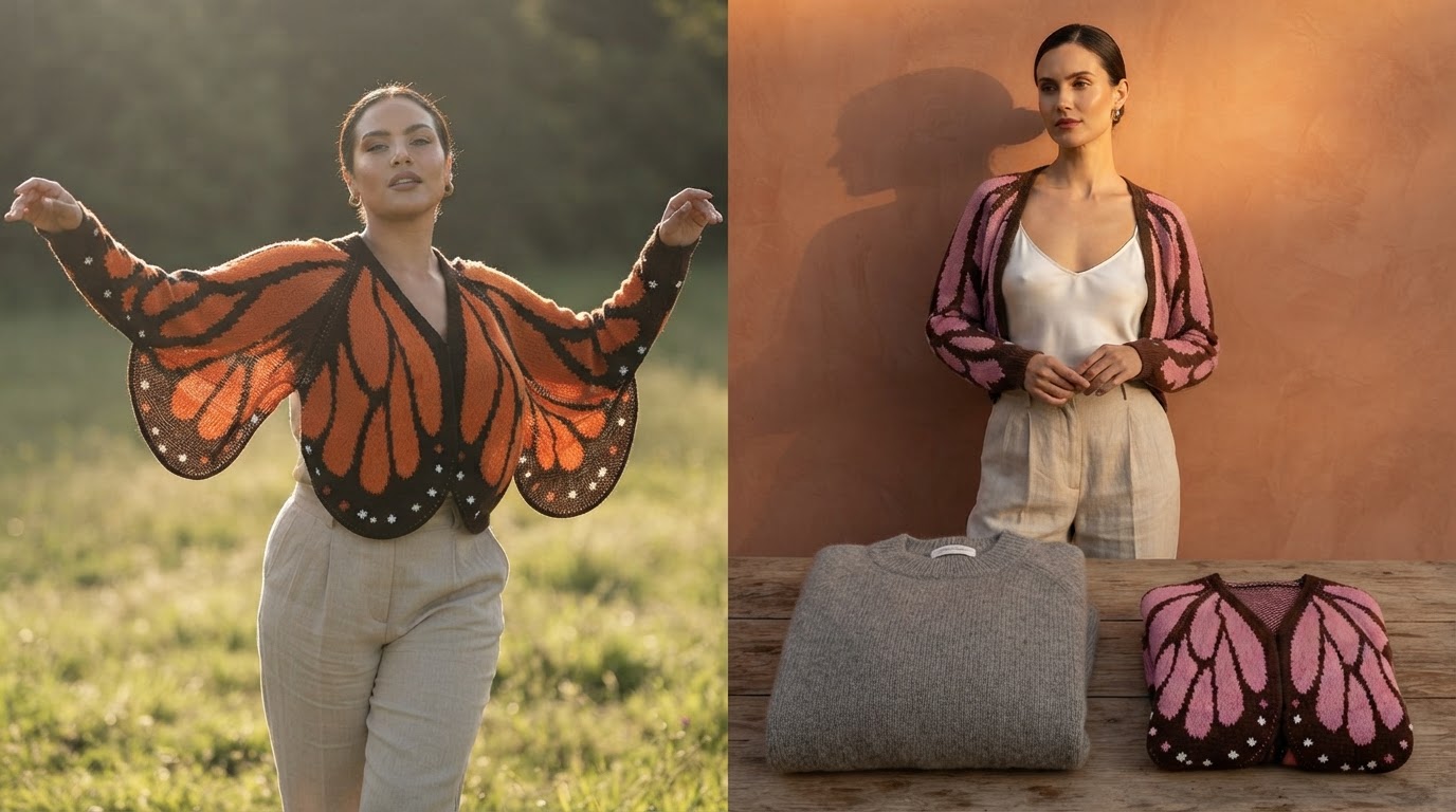 Butterfly Wing Cardigan Shrug Design Comparison