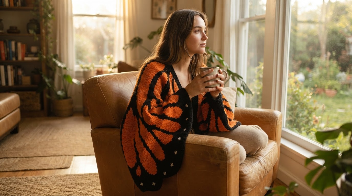 What defines a Butterfly Wing Cardigan sleeve?