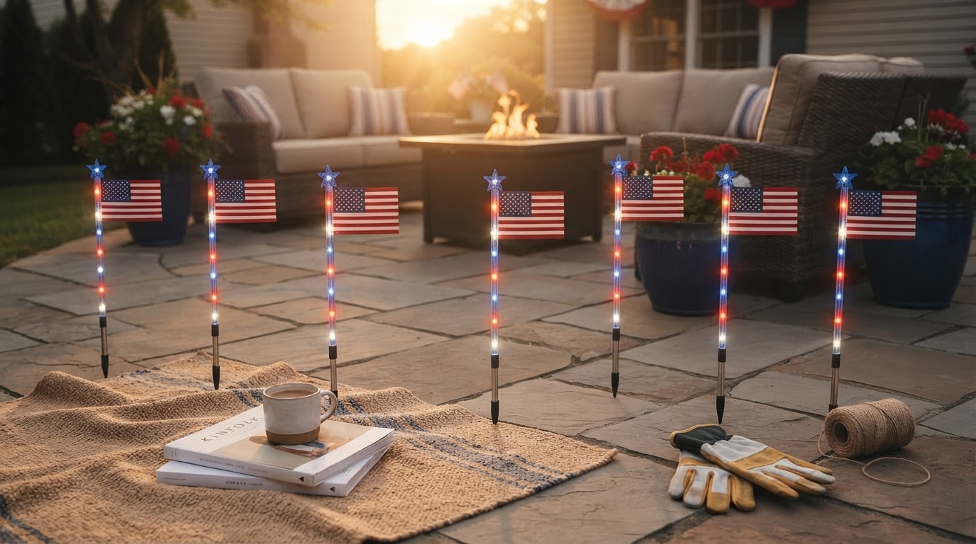 American Flag Solarlights for Residential Landscapes