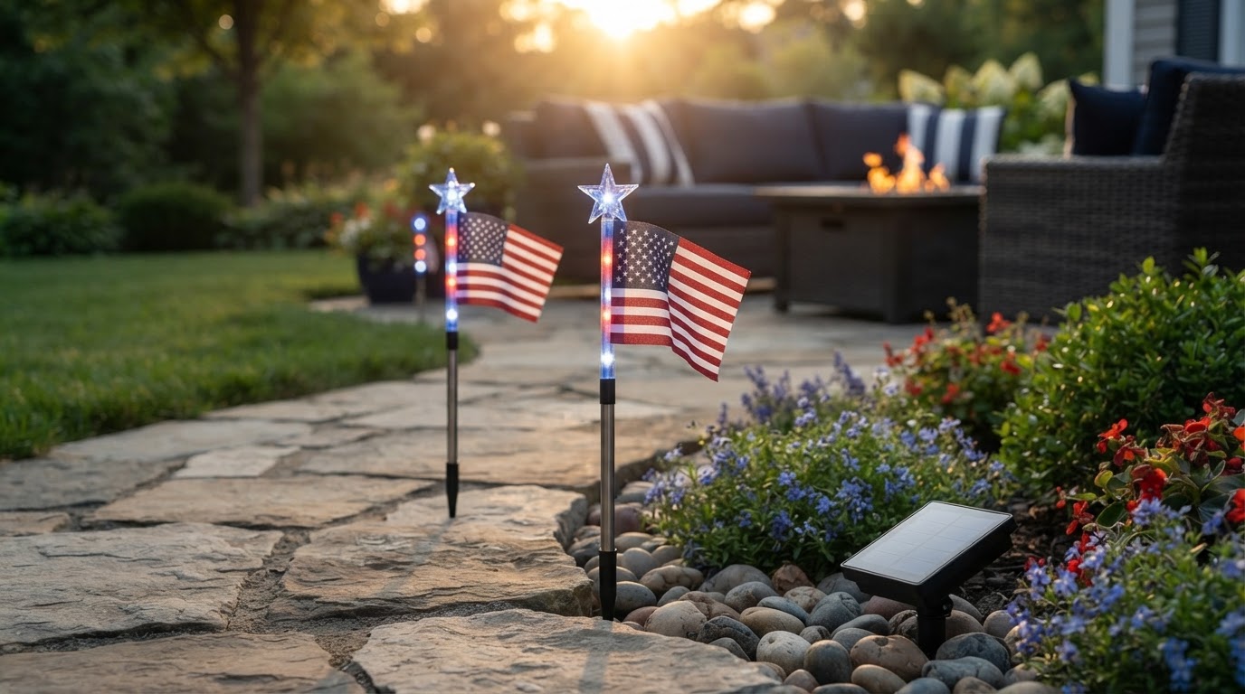 Choosing American Flag Solarlights for Top Mount Stability