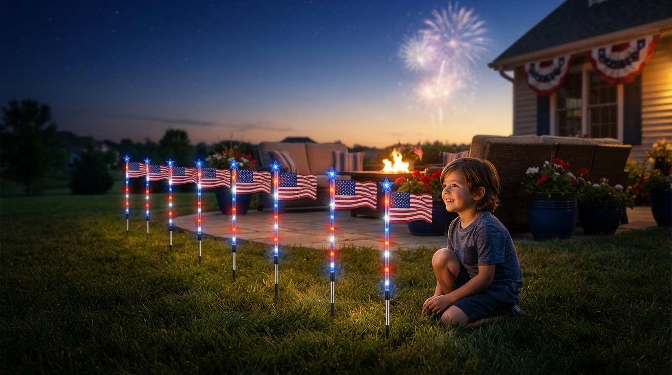 Configuring American Flag Solarlights for Year-Round Use