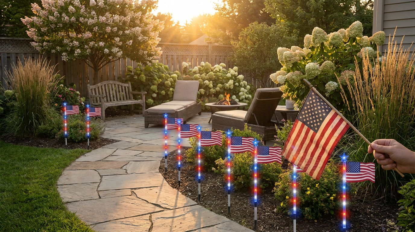 Honoring Veterans with American Flag Solar Lights