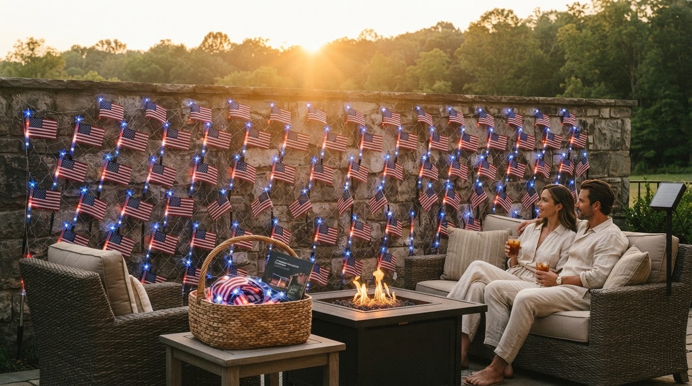 American Flag Solarlights for Patriotic Wall Displays