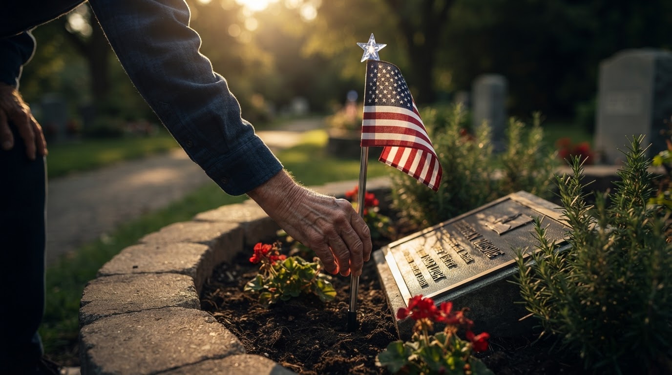 Where should I place American Flag Solarlights for memorials?