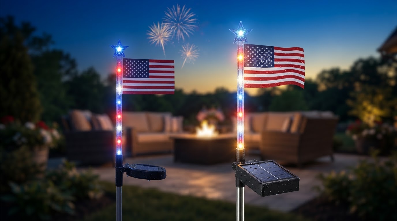 Which American Flag Solarlights garden stakes last longest?