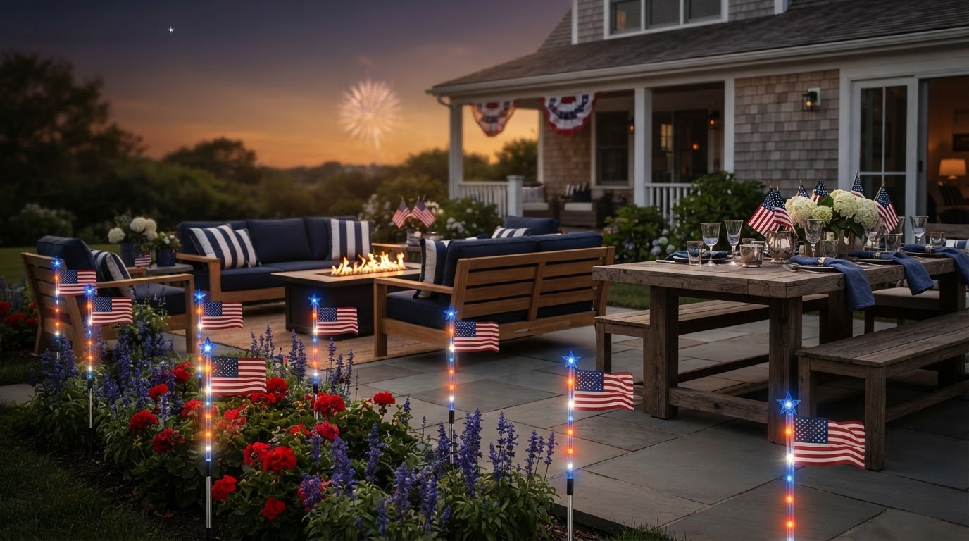 7 Red, White, and Blue Backyard Decorating Ideas for Patriotic Holidays