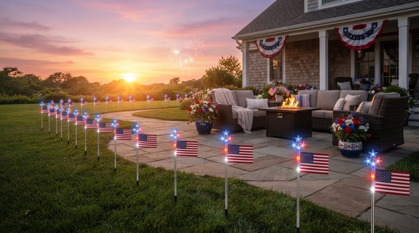Why Solar-Powered American Flag Lights Elevate Evening Lawn Aesthetics