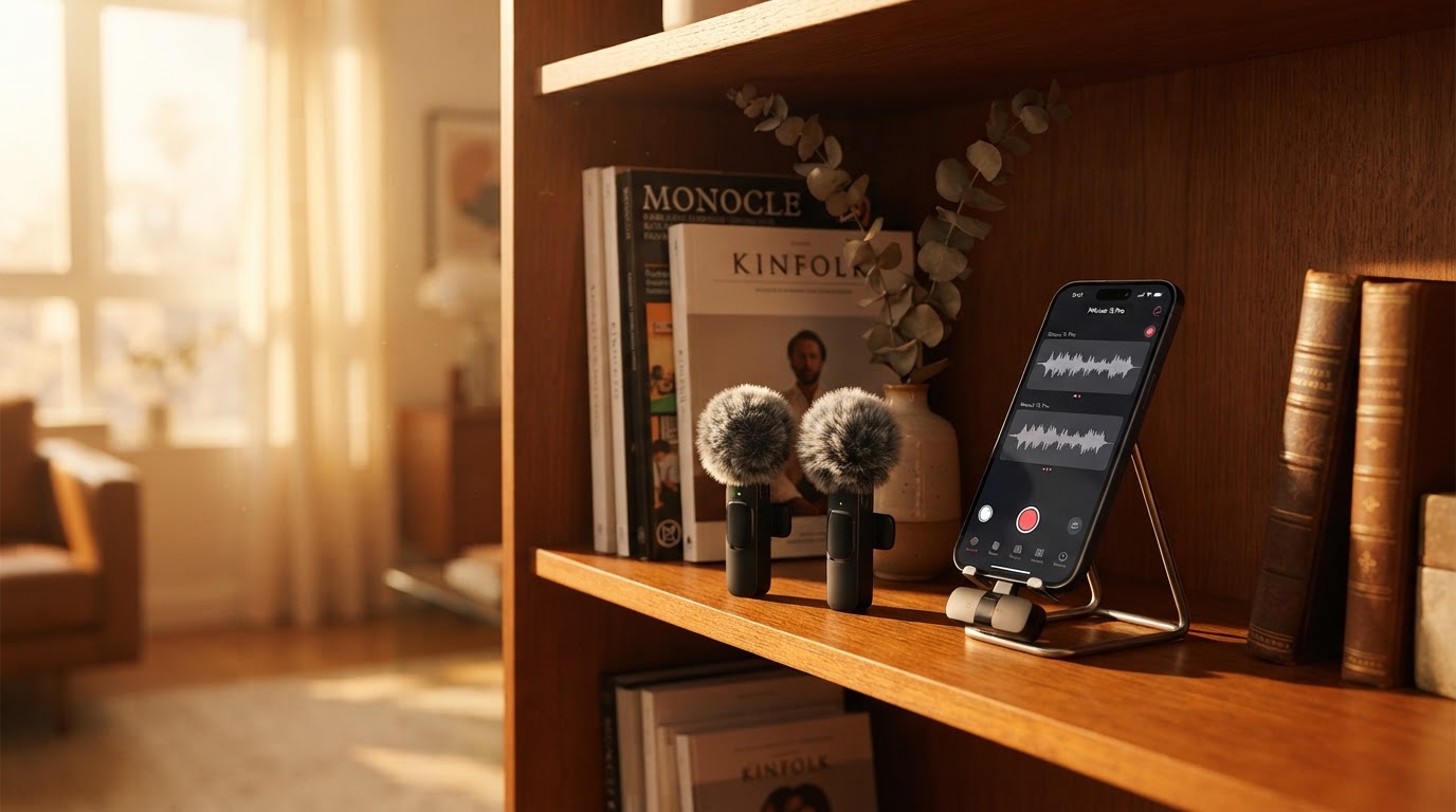 Dual Lapel Microphone Selection for iPhone Content