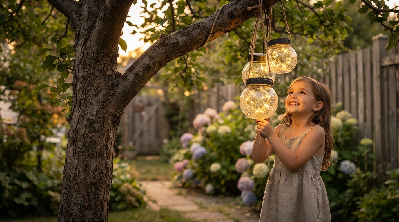 How do I hang a Solar Hanging Lantern in a tree?