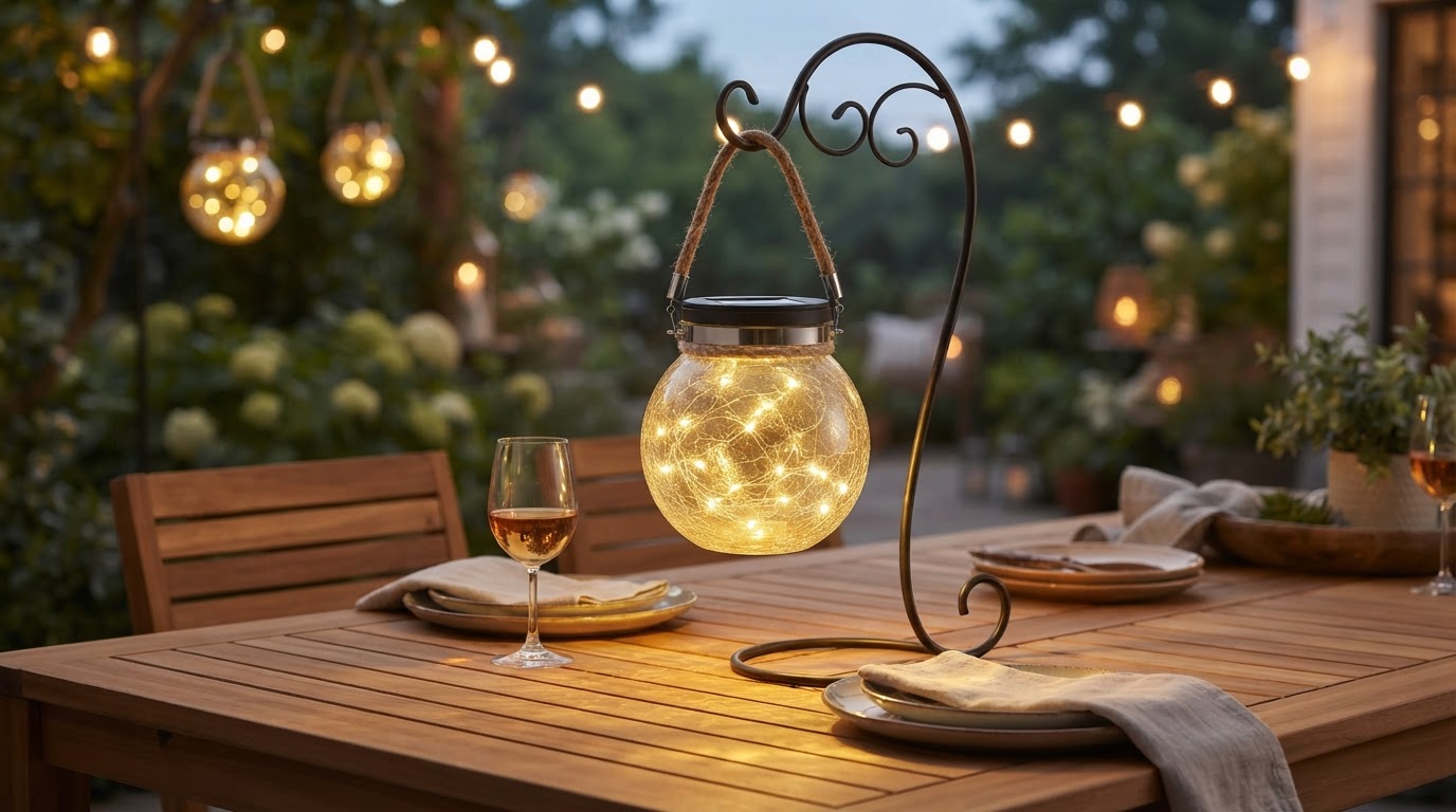 Large Solar Hanging Lantern Solutions for Patio Tables