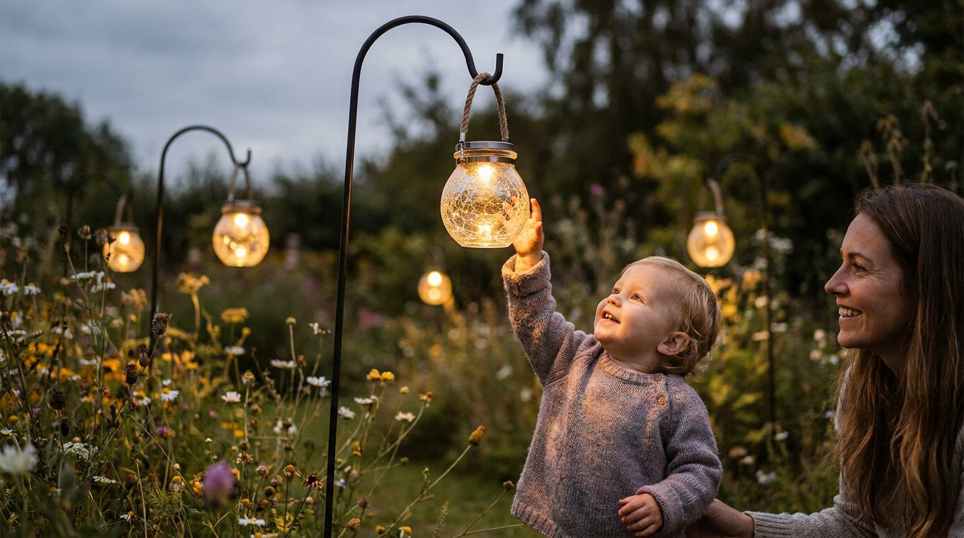 The Solar Hanging Lantern Shepherd Hook Setup