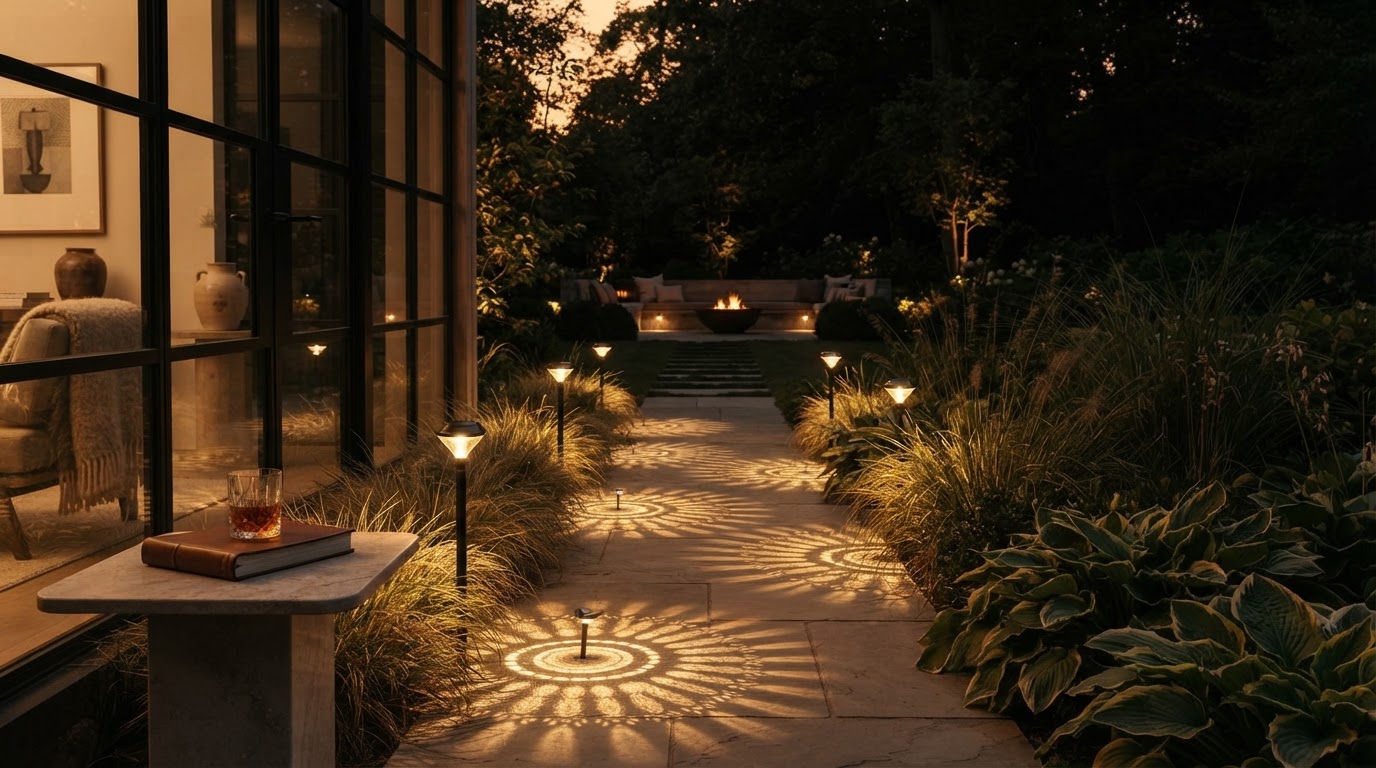 What defines luxury outdoor lighting with Bloom Path Lights?