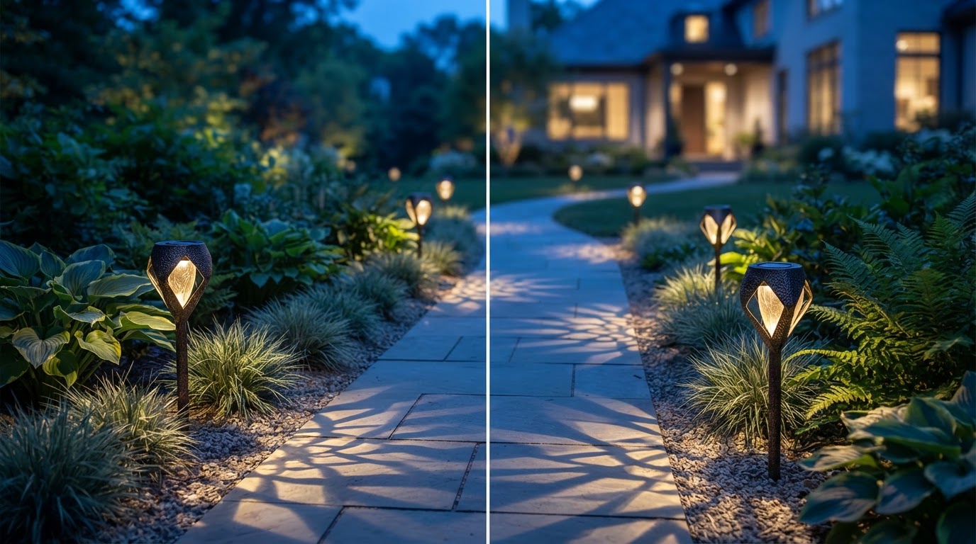 Modern Floral Walkway Lighting with Bloom Path Lights