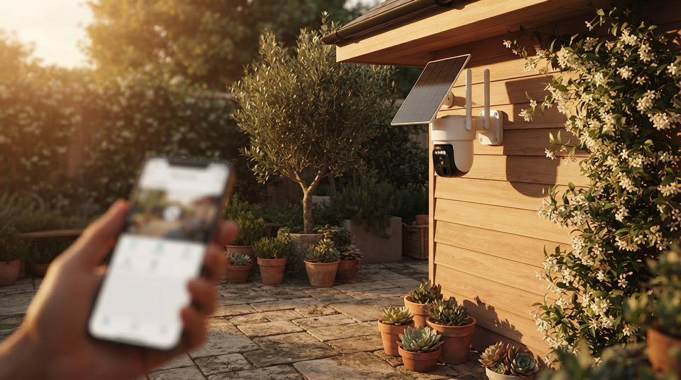 Can I use a hidden solar powered outdoor camera at home?