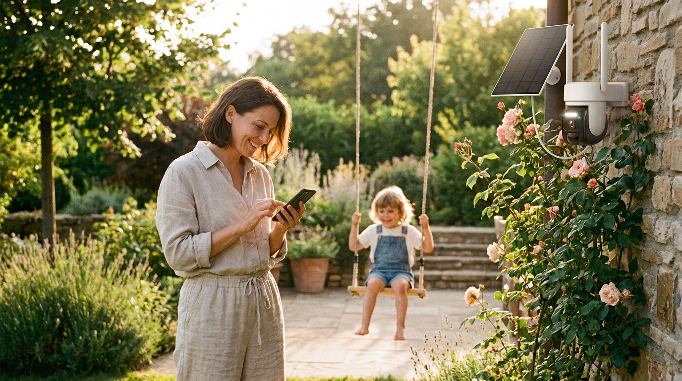 How do I set up an Outdoor Solar Security Camera with an app?