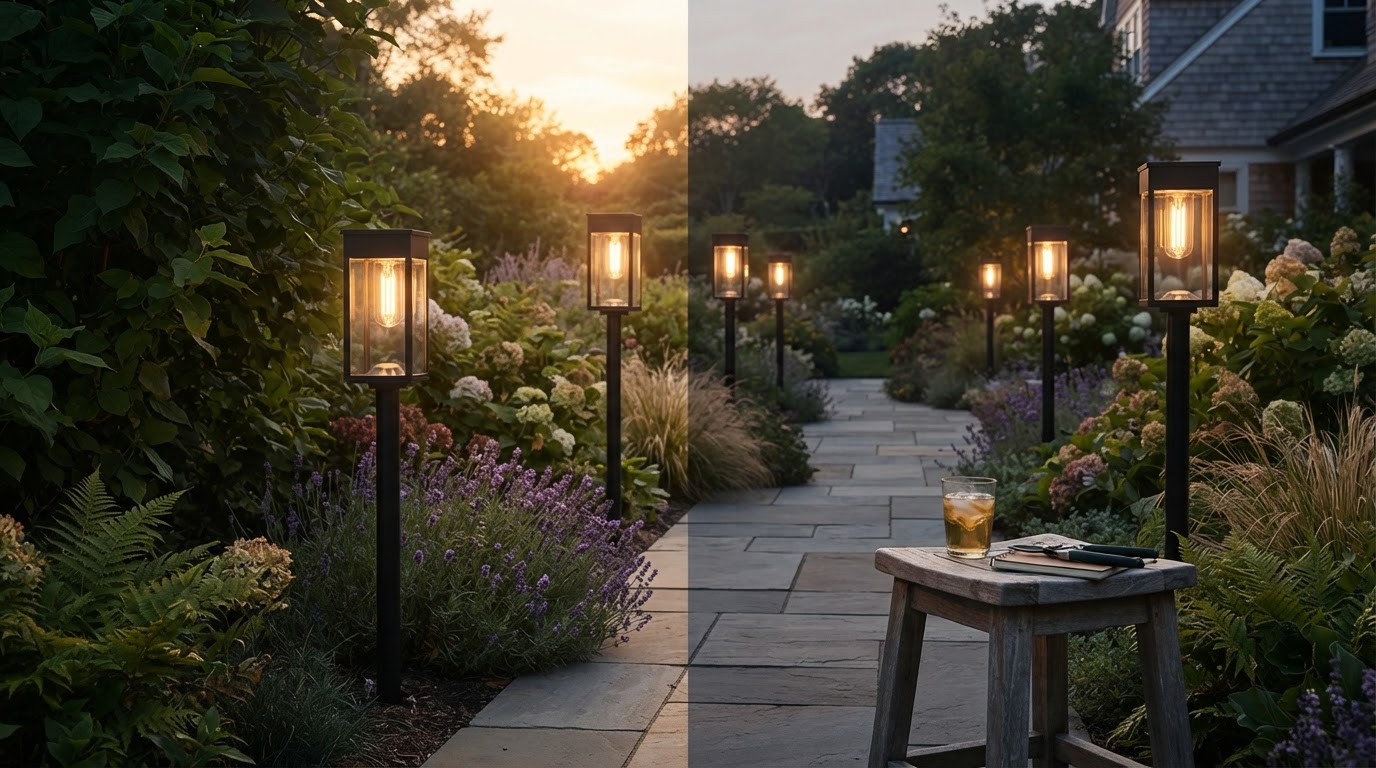 Dusk to Dawn Logic with Waterproof Solar Garden Pathway Lights