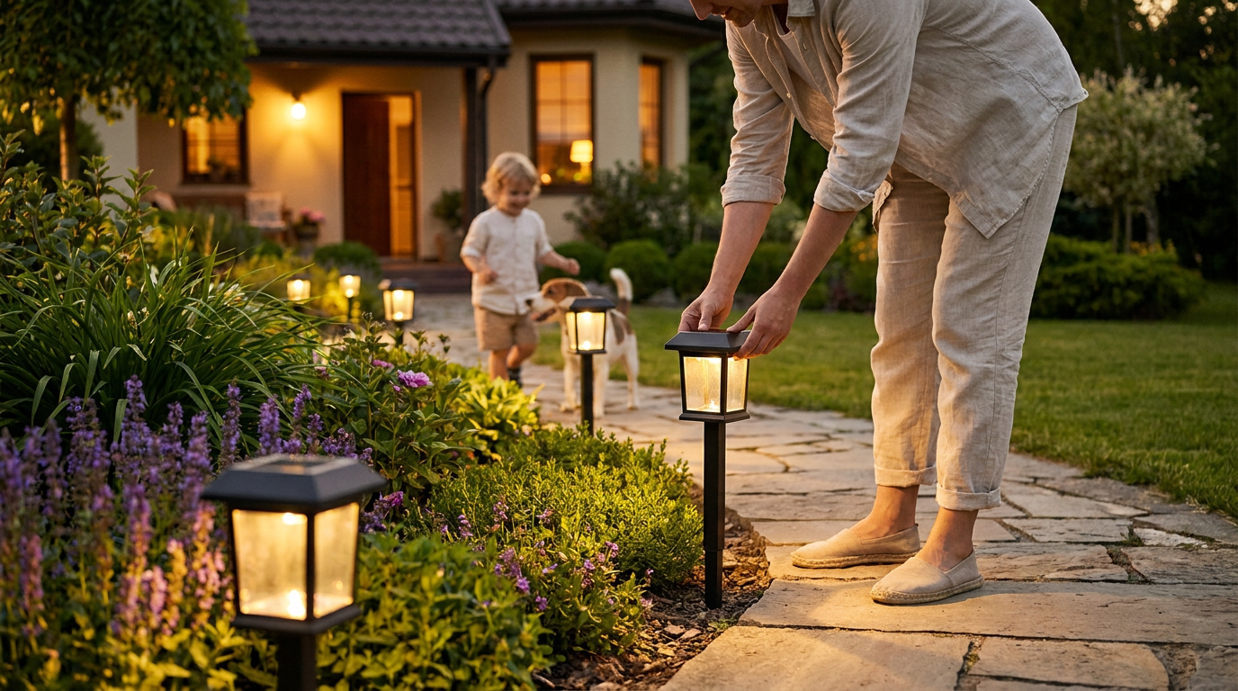 How to Install Waterproof Solar Garden Pathway Lights with Automatic On And Off