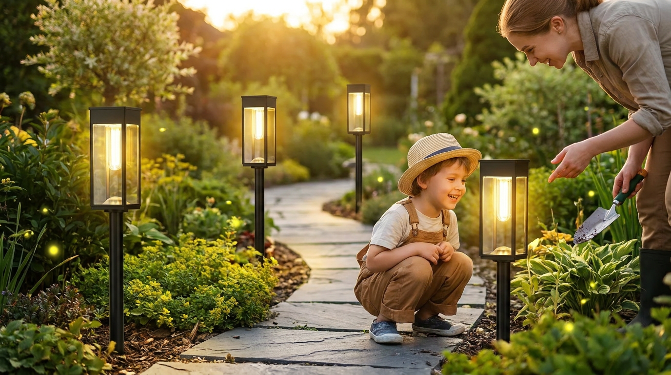 Installing Waterproof Solar Garden Pathway Lights with Automatic On And Off