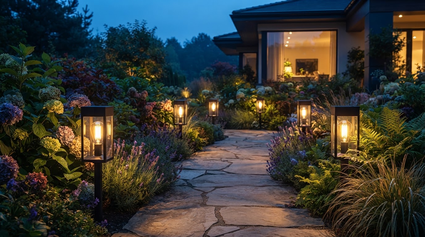 Modern Waterproof Solar Pathway Lights for Outdoor Walkways