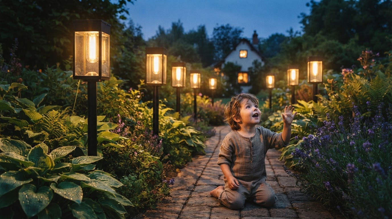 How do Waterproof Solar Garden Pathway Lights auto-activate?