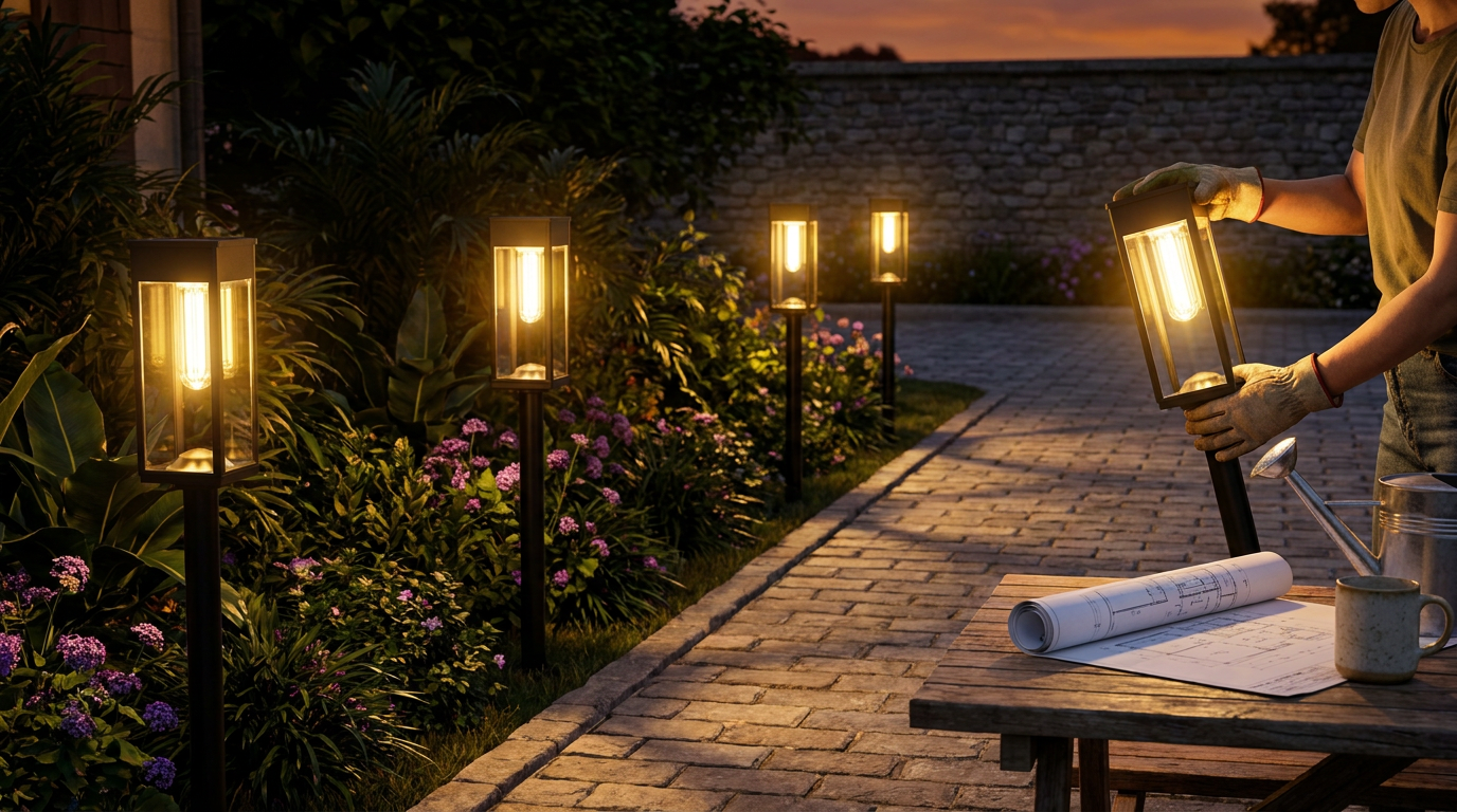 Securing Dark Driveway Edges with Waterproof Solar Lights
